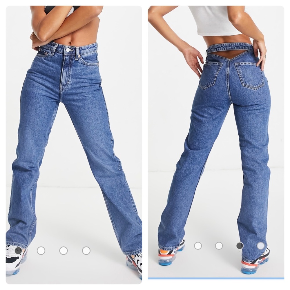 NWT Weekday Star Cut Out High Rise Jeans